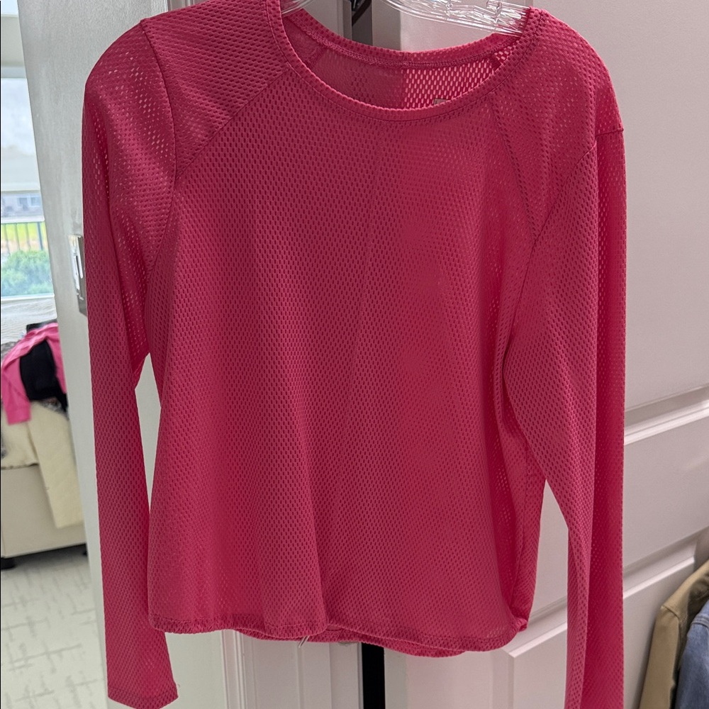 Lucky in Love Vibrant Pink Mesh Crop Top